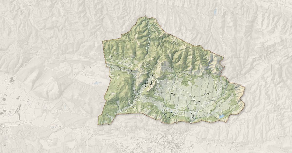 Portrait cartographique de Les Baux-de-Provence : relief, eau, forêts, bâti et voies, calculés à partir des données de l'IGN