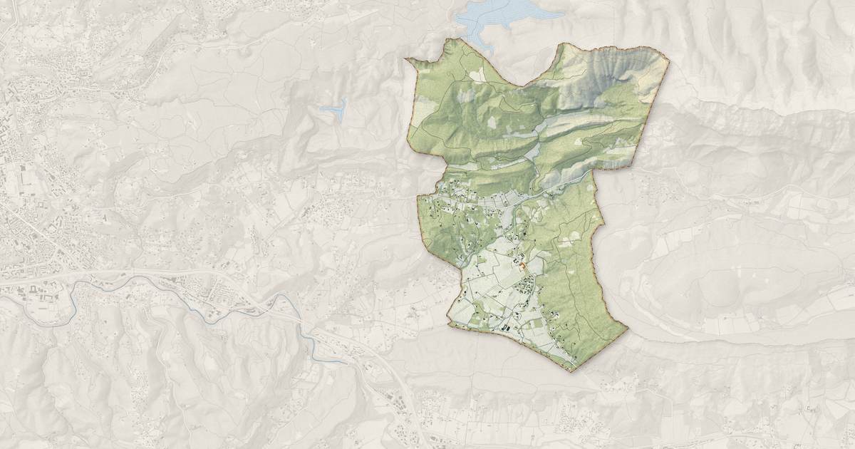 Portrait cartographique de Beaurecueil : relief, eau, forêts, bâti et voies, calculés à partir des données de l'IGN