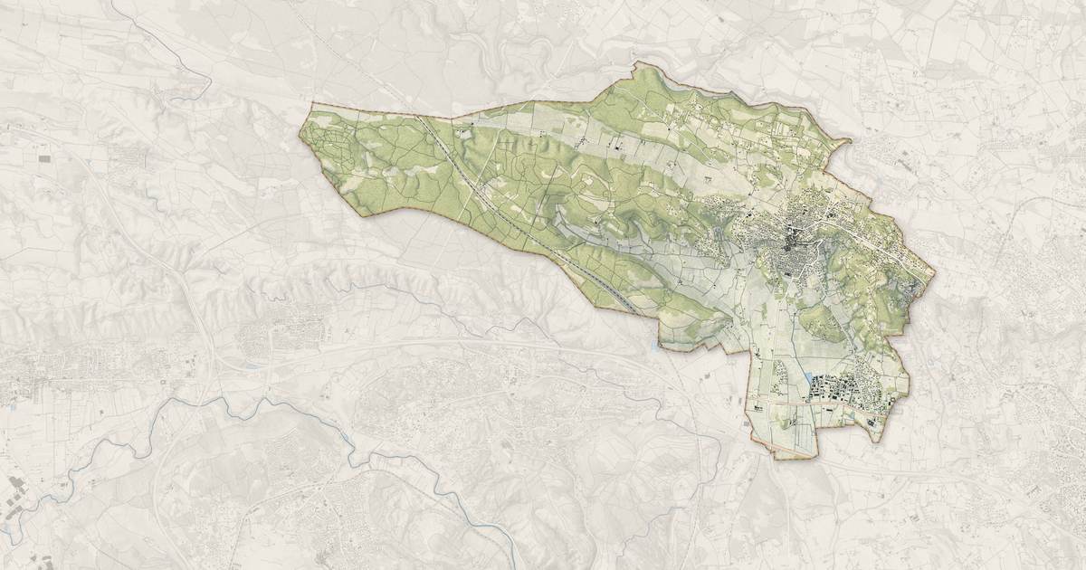 Portrait cartographique de Éguilles : relief, eau, forêts, bâti et voies, calculés à partir des données de l'IGN