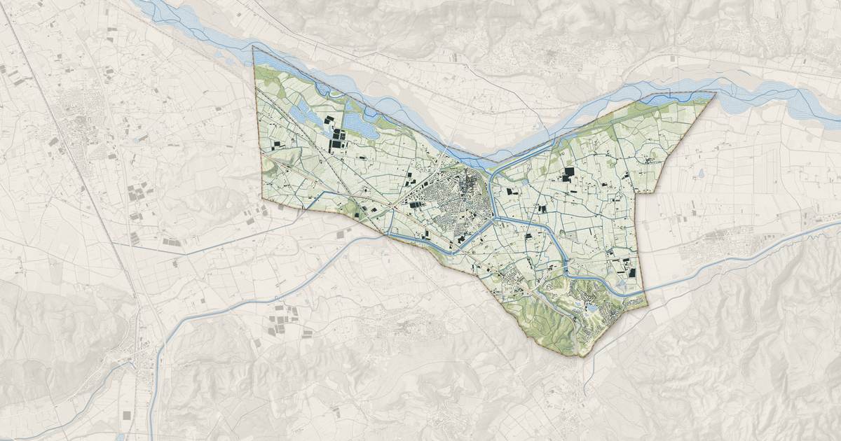 Portrait cartographique de Mallemort : relief, eau, forêts, bâti et voies, calculés à partir des données de l'IGN