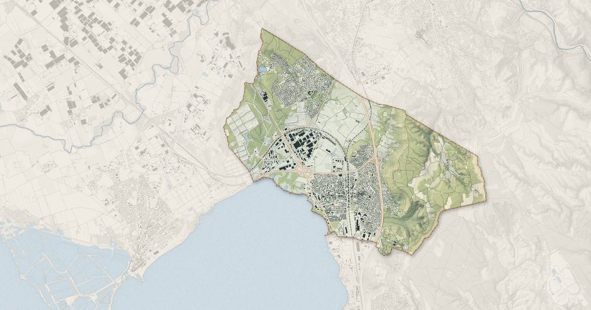Portrait cartographique de Rognac : relief, eau, forêts, bâti et voies, calculés à partir des données de l'IGN
