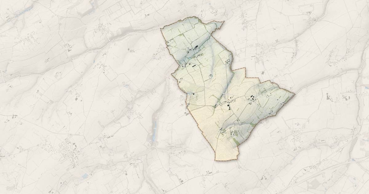 Portrait cartographique de Amayé-sur-Seulles : relief, eau, forêts, bâti et voies, calculés à partir des données de l'IGN
