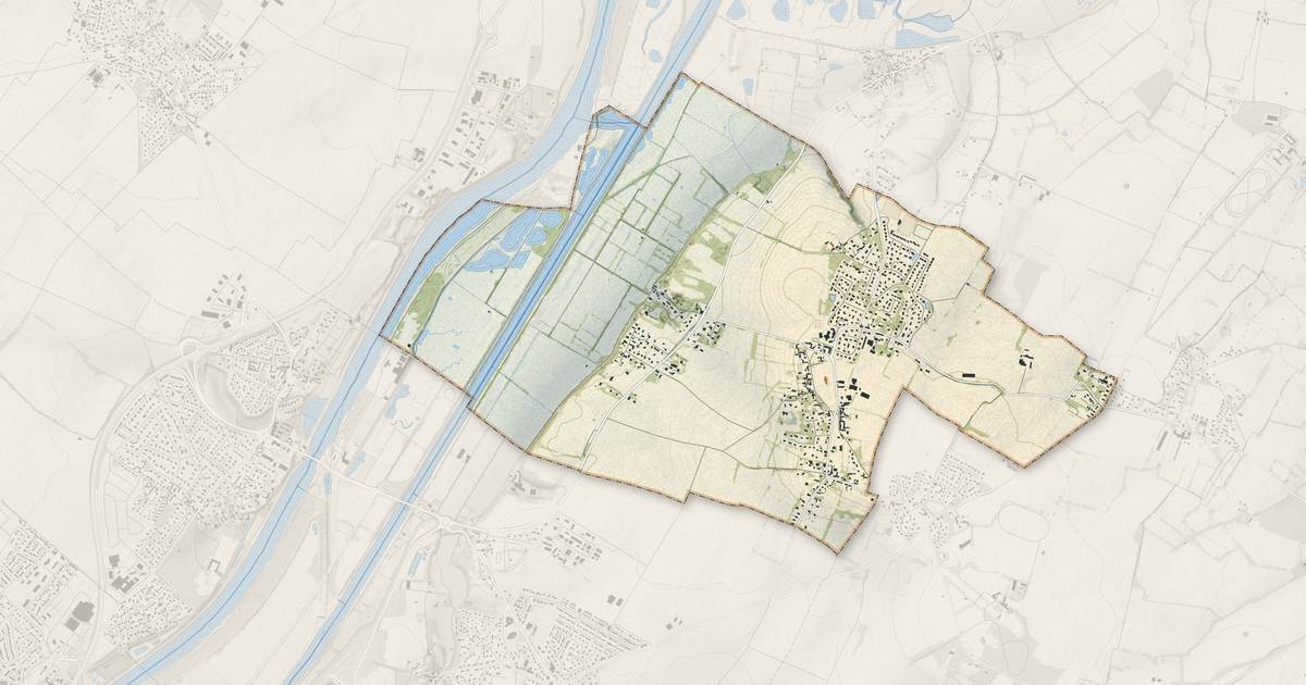 Portrait cartographique de Amfreville : relief, eau, forêts, bâti et voies, calculés à partir des données de l'IGN