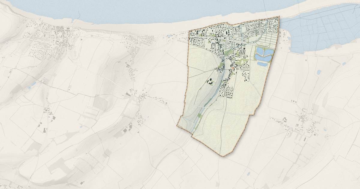 Portrait cartographique de Asnelles : relief, eau, forêts, bâti et voies, calculés à partir des données de l'IGN