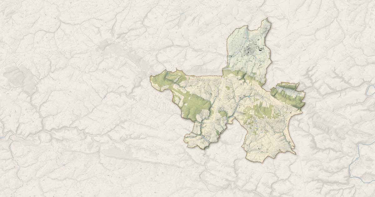Portrait cartographique de Les Monts d'Aunay : relief, eau, forêts, bâti et voies, calculés à partir des données de l'IGN