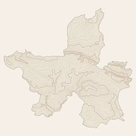 Les Monts d'Aunay : courbes de niveau