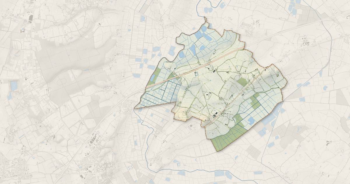 Portrait cartographique de Basseneville : relief, eau, forêts, bâti et voies, calculés à partir des données de l'IGN