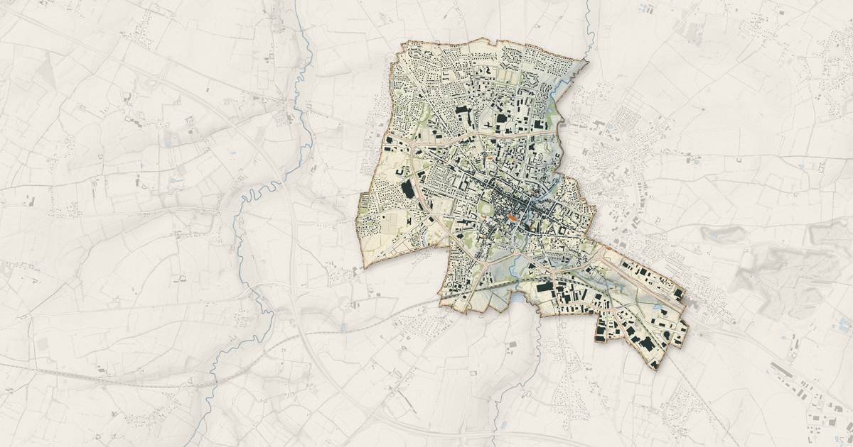 Portrait cartographique de Bayeux : relief, eau, forêts, bâti et voies, calculés à partir des données de l'IGN