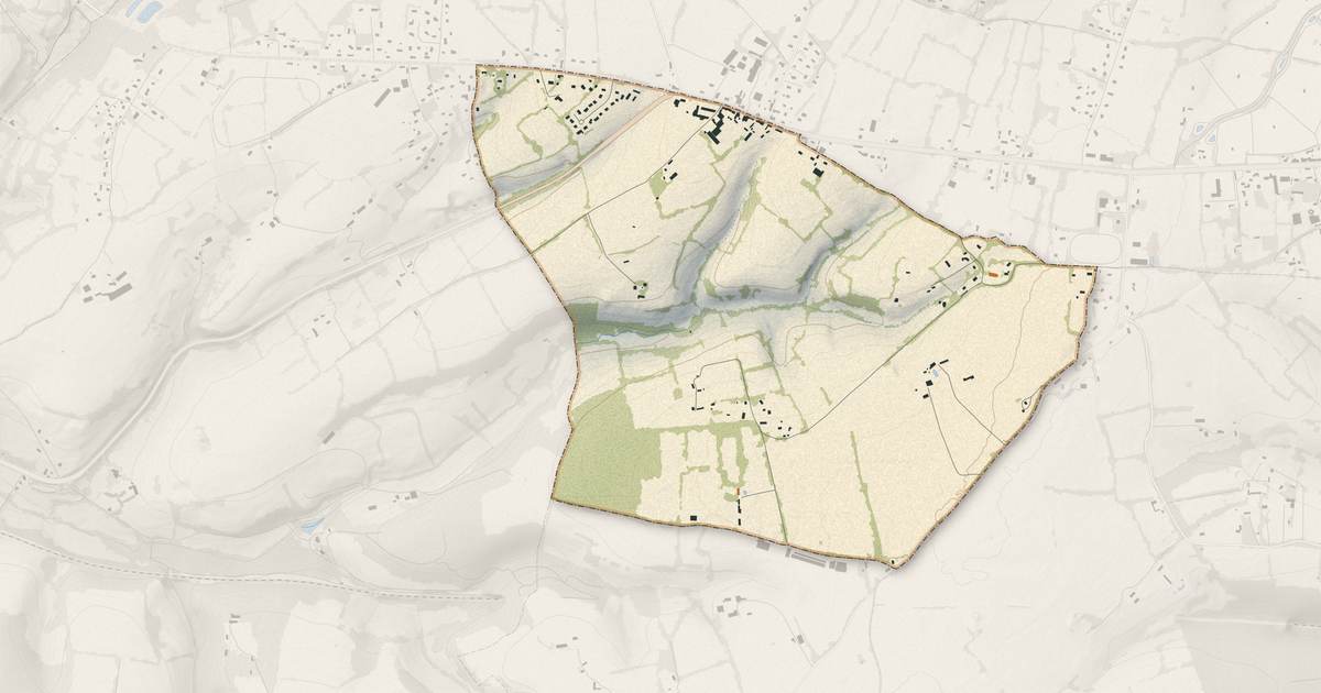 Portrait cartographique de La Boissière : relief, eau, forêts, bâti et voies, calculés à partir des données de l'IGN