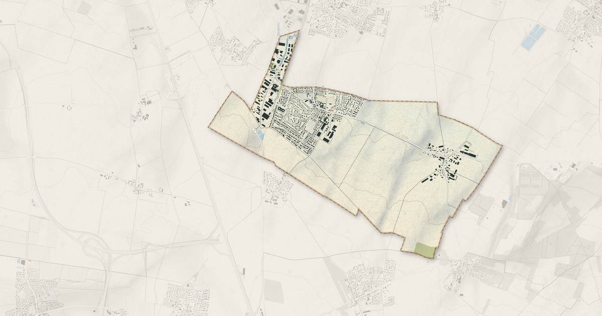 Portrait cartographique de Bourguébus : relief, eau, forêts, bâti et voies, calculés à partir des données de l'IGN