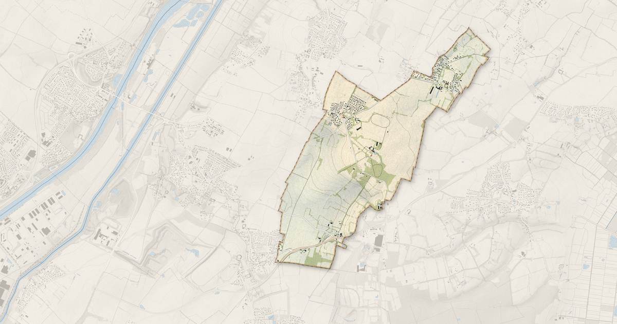 Portrait cartographique de Bréville-les-Monts : relief, eau, forêts, bâti et voies, calculés à partir des données de l'IGN