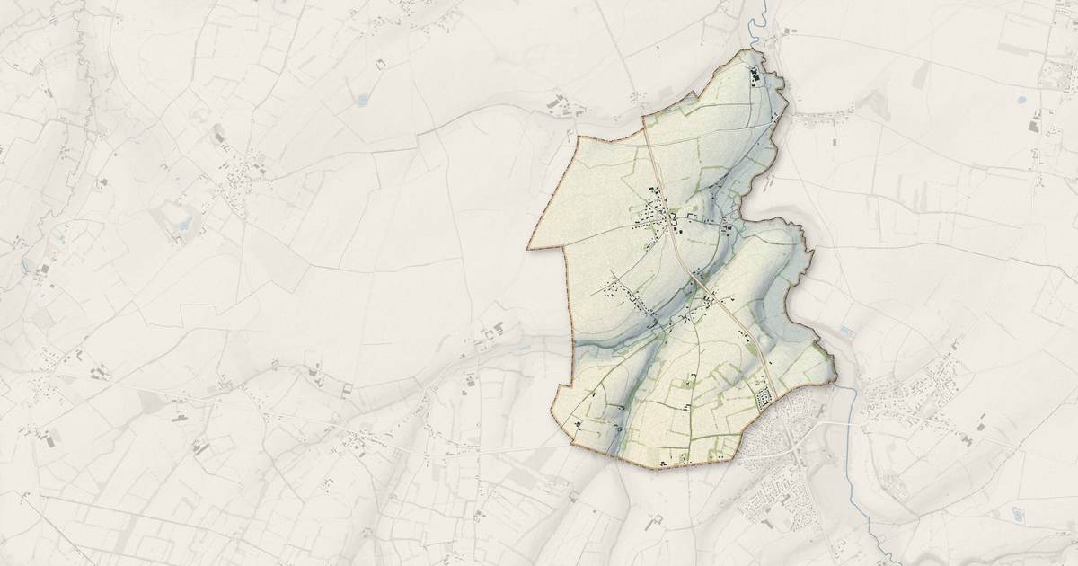 Portrait cartographique de Bucéels : relief, eau, forêts, bâti et voies, calculés à partir des données de l'IGN