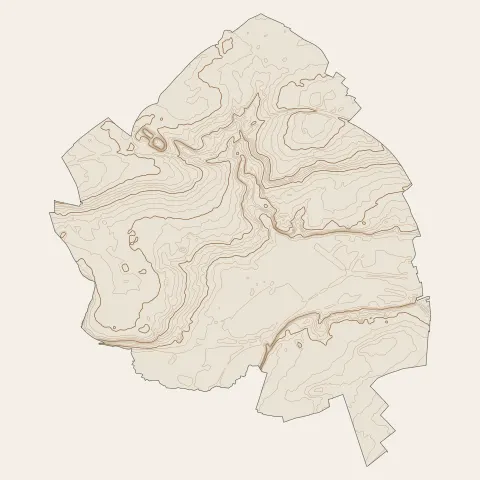 Caen : courbes de niveau