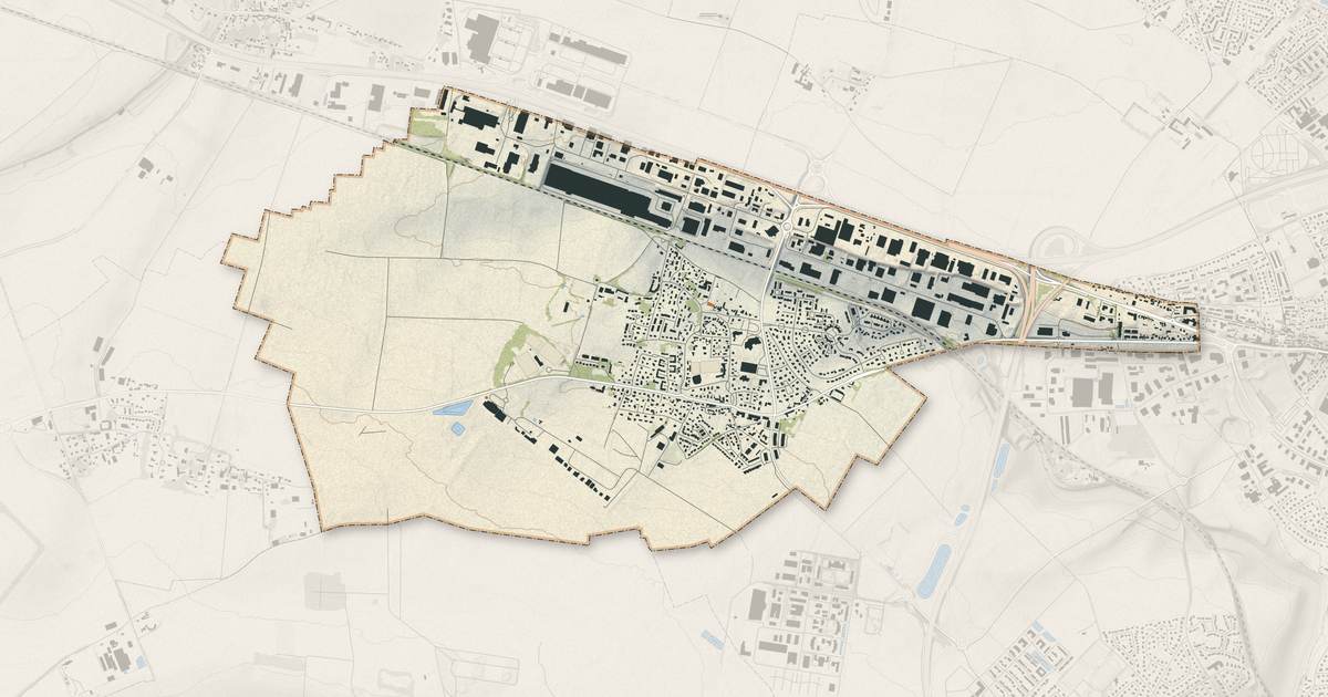 Portrait cartographique de Carpiquet : relief, eau, forêts, bâti et voies, calculés à partir des données de l'IGN