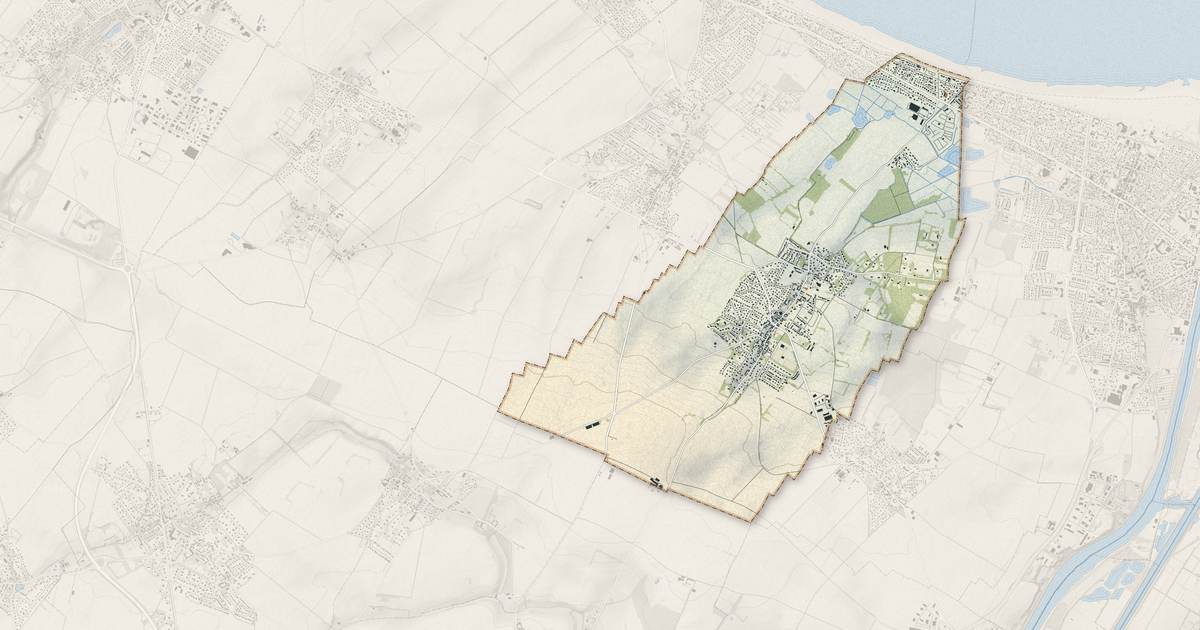 Portrait cartographique de Colleville-Montgomery : relief, eau, forêts, bâti et voies, calculés à partir des données de l'IGN