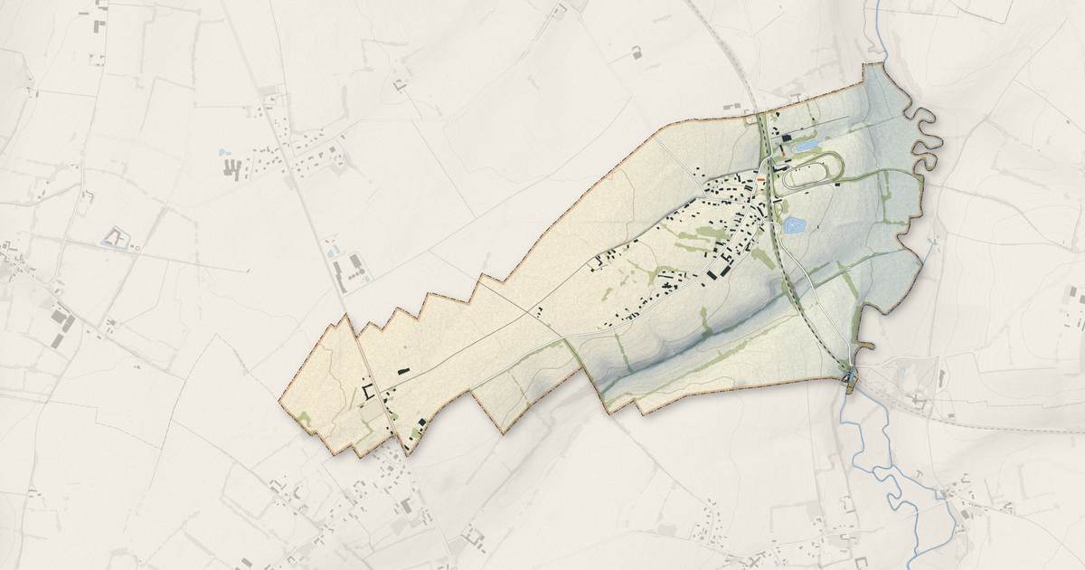 Portrait cartographique de Condé-sur-Seulles : relief, eau, forêts, bâti et voies, calculés à partir des données de l'IGN