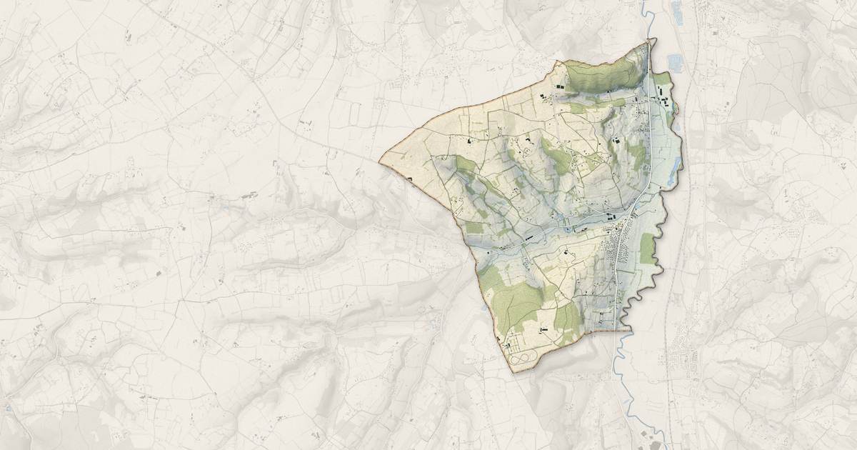 Portrait cartographique de Coquainvilliers : relief, eau, forêts, bâti et voies, calculés à partir des données de l'IGN