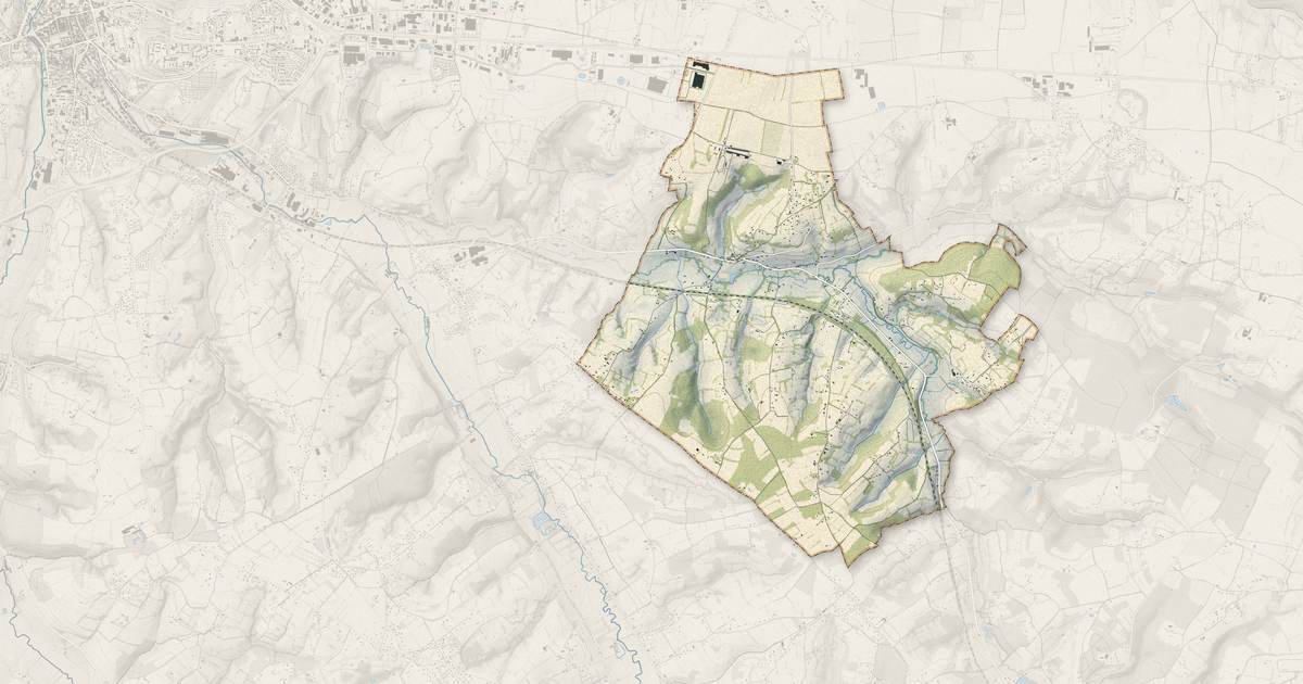 Portrait cartographique de Courtonne-la-Meurdrac : relief, eau, forêts, bâti et voies, calculés à partir des données de l'IGN