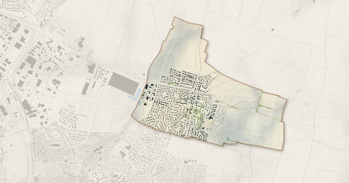 Portrait cartographique de Cuverville : relief, eau, forêts, bâti et voies, calculés à partir des données de l'IGN