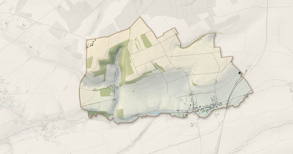 Portrait cartographique de Damblainville : relief, eau, forêts, bâti et voies, calculés à partir des données de l'IGN