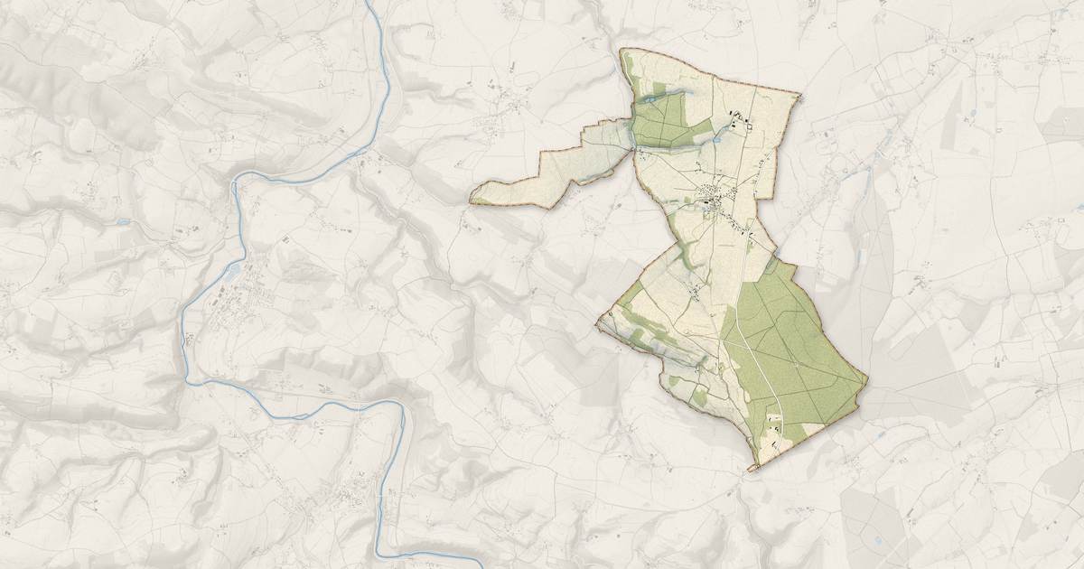 Portrait cartographique de Donnay : relief, eau, forêts, bâti et voies, calculés à partir des données de l'IGN