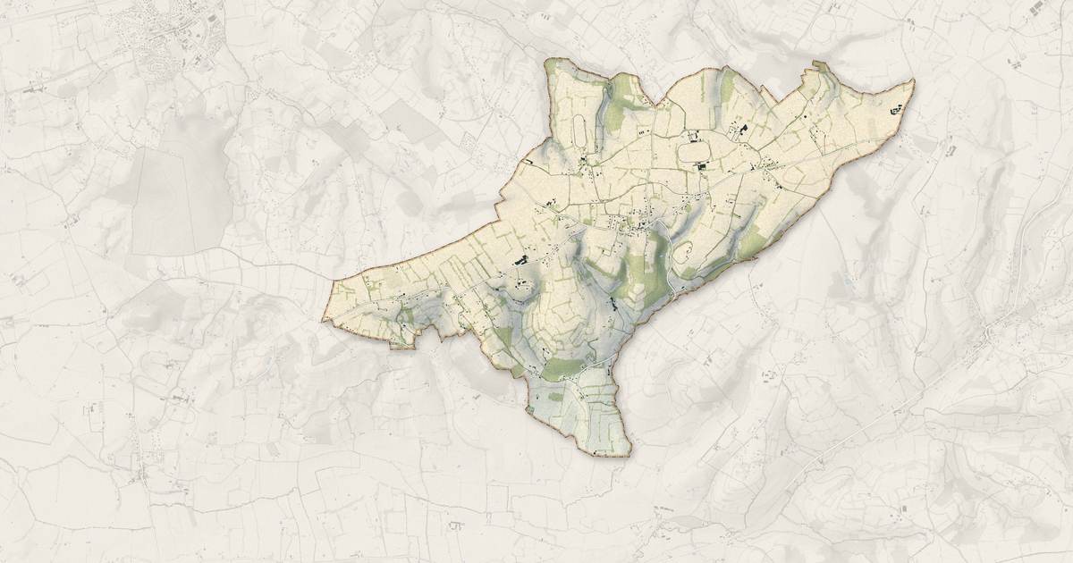 Portrait cartographique de Beaufour-Druval : relief, eau, forêts, bâti et voies, calculés à partir des données de l'IGN