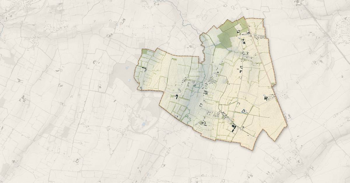 Portrait cartographique de Ellon : relief, eau, forêts, bâti et voies, calculés à partir des données de l'IGN