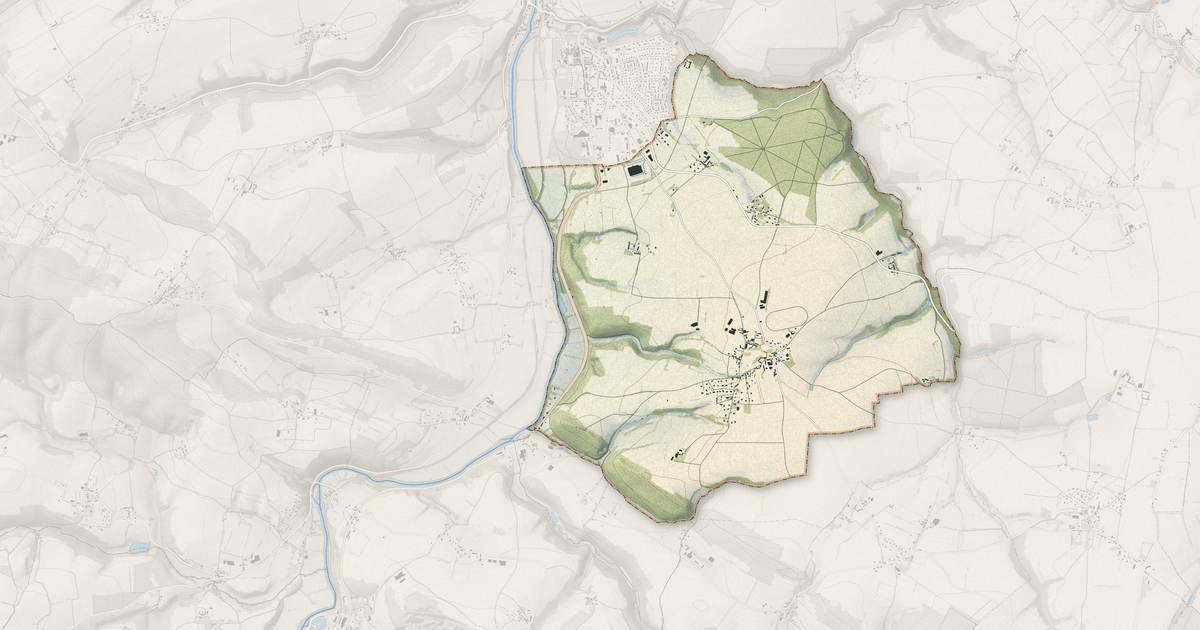 Portrait cartographique de Esson : relief, eau, forêts, bâti et voies, calculés à partir des données de l'IGN