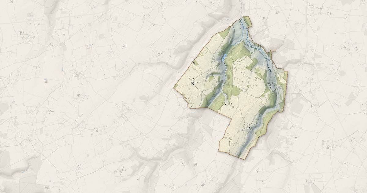 Portrait cartographique de La Folletière-Abenon : relief, eau, forêts, bâti et voies, calculés à partir des données de l'IGN