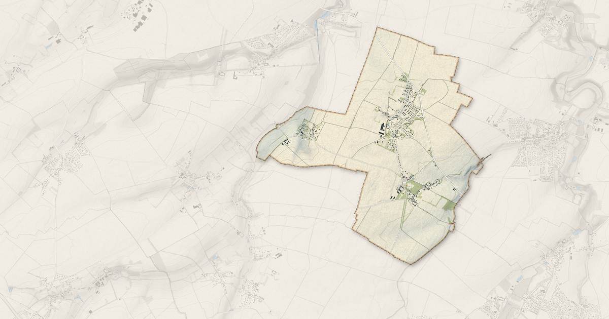 Portrait cartographique de Le Fresne-Camilly : relief, eau, forêts, bâti et voies, calculés à partir des données de l'IGN