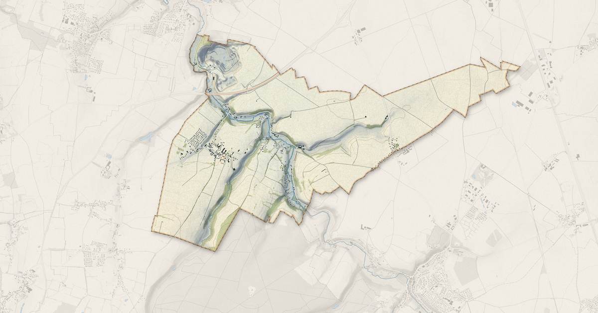 Portrait cartographique de Fresney-le-Puceux : relief, eau, forêts, bâti et voies, calculés à partir des données de l'IGN