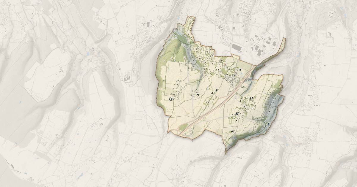 Portrait cartographique de Gonneville-sur-Honfleur : relief, eau, forêts, bâti et voies, calculés à partir des données de l'IGN
