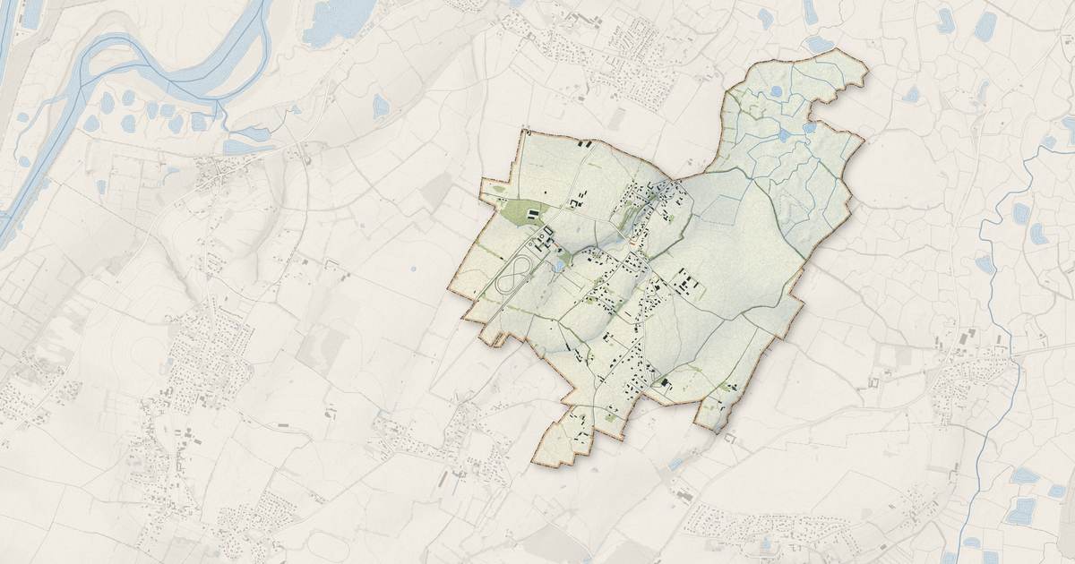 Portrait cartographique de Gonneville-en-Auge : relief, eau, forêts, bâti et voies, calculés à partir des données de l'IGN