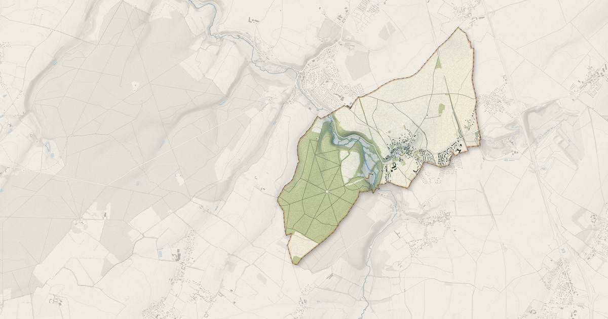 Portrait cartographique de Gouvix : relief, eau, forêts, bâti et voies, calculés à partir des données de l'IGN