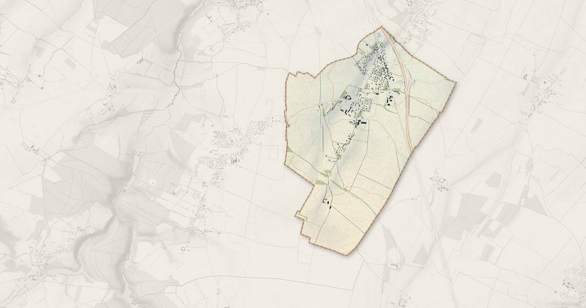 Portrait cartographique de Grainville-Langannerie : relief, eau, forêts, bâti et voies, calculés à partir des données de l'IGN
