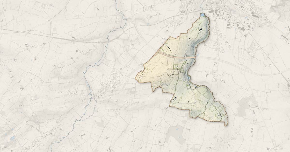 Portrait cartographique de Guéron : relief, eau, forêts, bâti et voies, calculés à partir des données de l'IGN