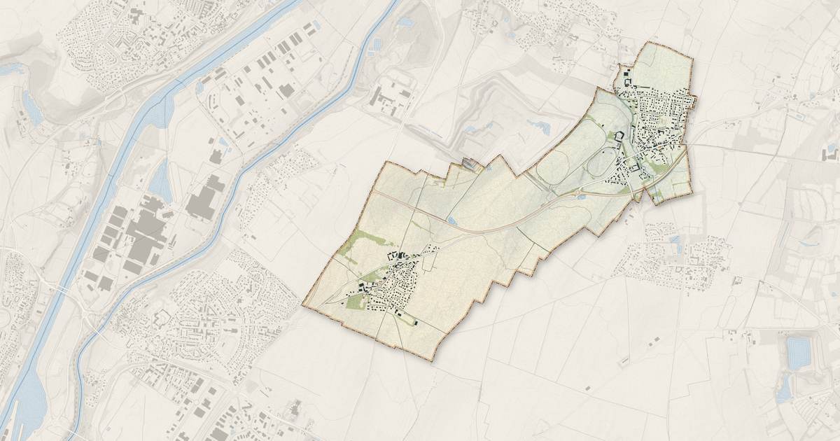 Portrait cartographique de Hérouvillette : relief, eau, forêts, bâti et voies, calculés à partir des données de l'IGN