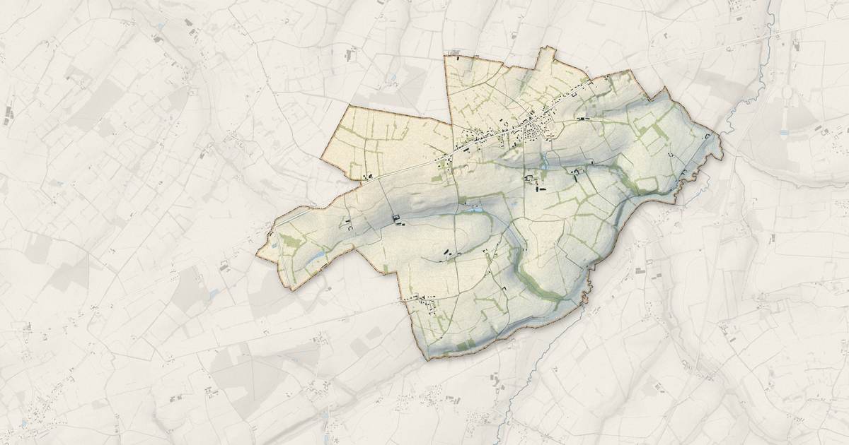 Portrait cartographique de Hottot-les-Bagues : relief, eau, forêts, bâti et voies, calculés à partir des données de l'IGN