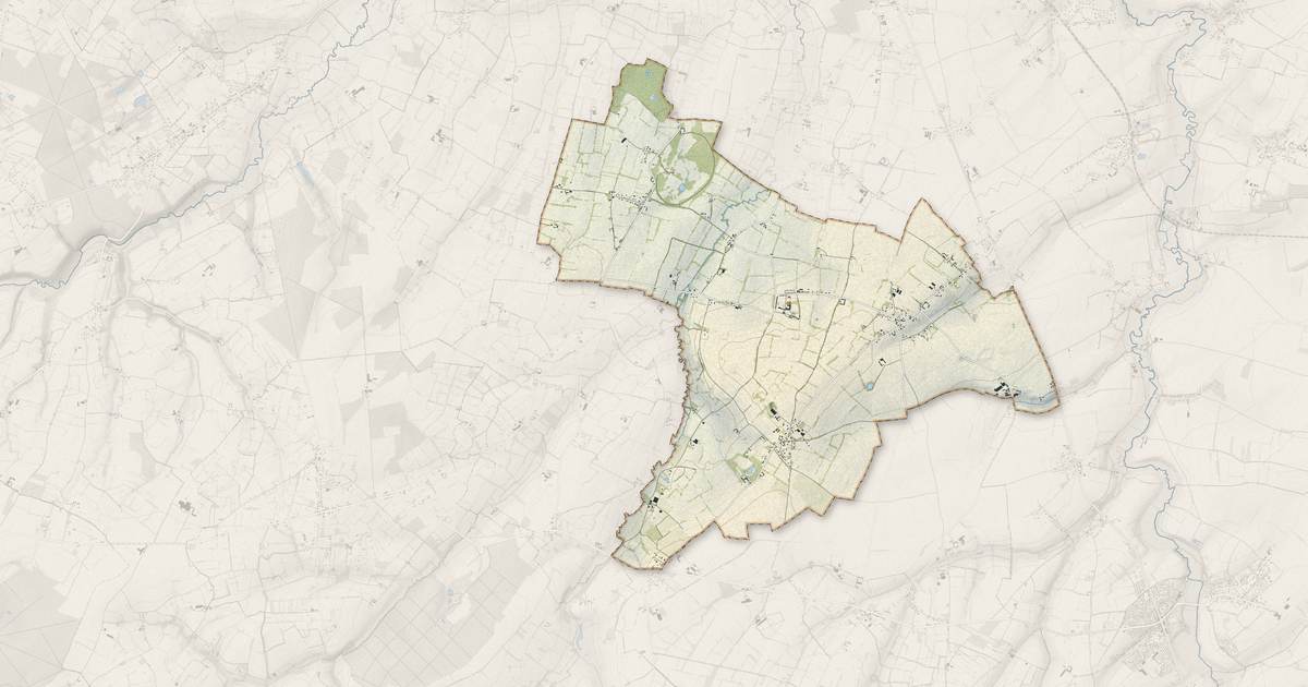 Portrait cartographique de Juaye-Mondaye : relief, eau, forêts, bâti et voies, calculés à partir des données de l'IGN