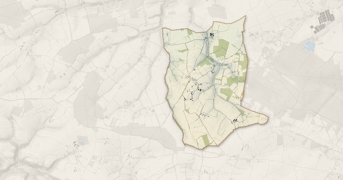 Portrait cartographique de Leffard : relief, eau, forêts, bâti et voies, calculés à partir des données de l'IGN