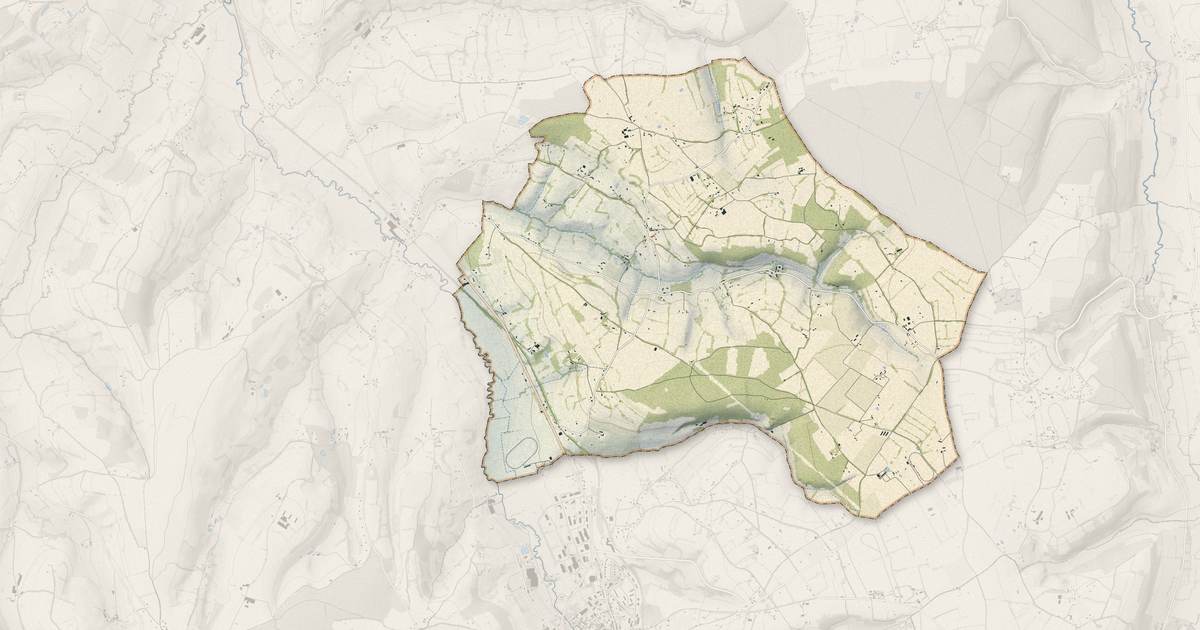 Portrait cartographique de Lisores : relief, eau, forêts, bâti et voies, calculés à partir des données de l'IGN