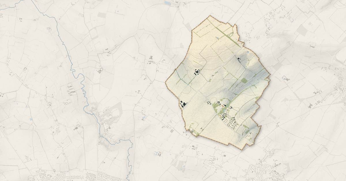 Portrait cartographique de Magny-en-Bessin : relief, eau, forêts, bâti et voies, calculés à partir des données de l'IGN