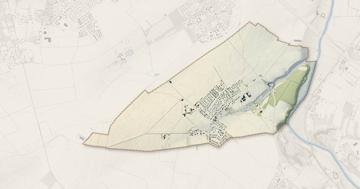 Portrait cartographique de Maltot : relief, eau, forêts, bâti et voies, calculés à partir des données de l'IGN