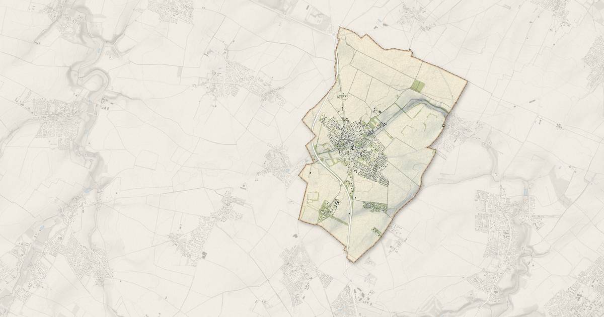 Portrait cartographique de Mathieu : relief, eau, forêts, bâti et voies, calculés à partir des données de l'IGN
