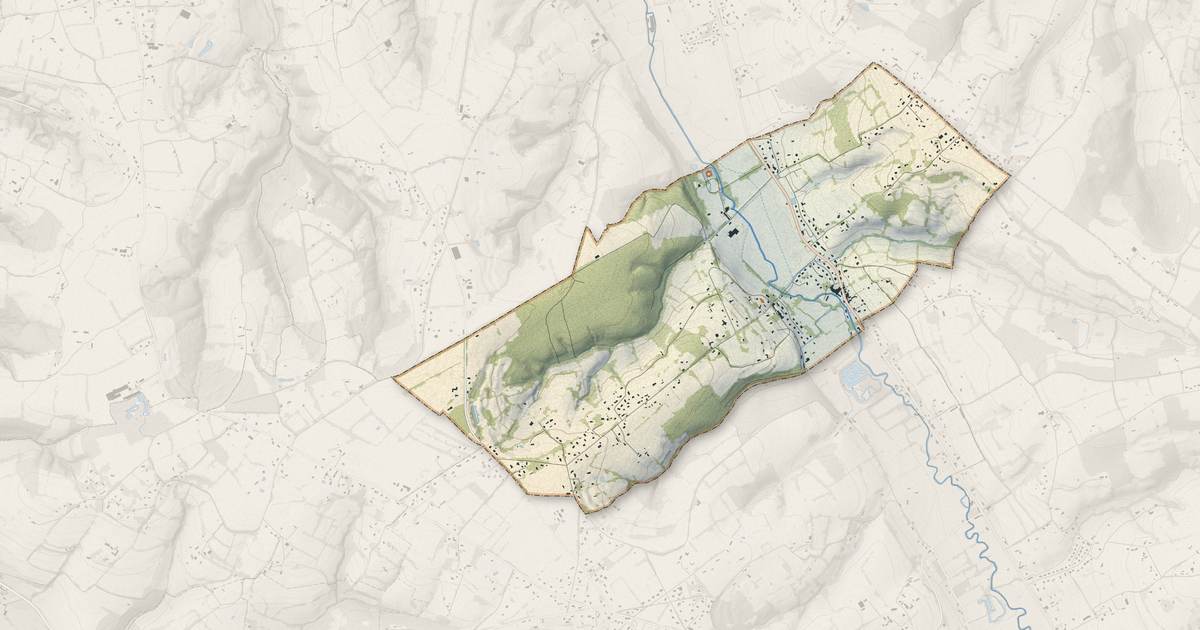 Portrait cartographique de Le Mesnil-Guillaume : relief, eau, forêts, bâti et voies, calculés à partir des données de l'IGN