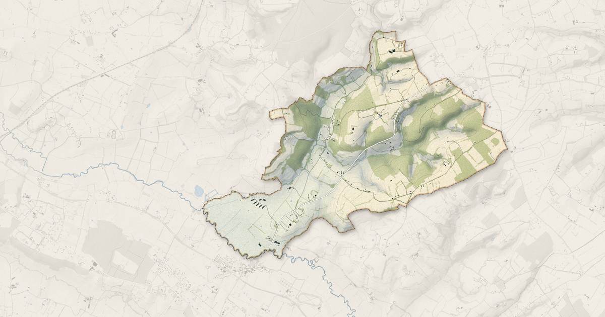 Portrait cartographique de Le Mesnil-Simon : relief, eau, forêts, bâti et voies, calculés à partir des données de l'IGN