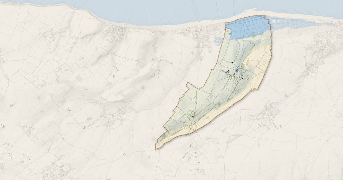 Portrait cartographique de Meuvaines : relief, eau, forêts, bâti et voies, calculés à partir des données de l'IGN