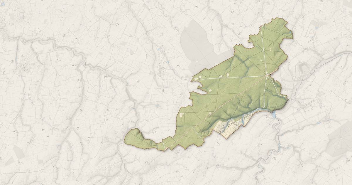 Portrait cartographique de Montfiquet : relief, eau, forêts, bâti et voies, calculés à partir des données de l'IGN