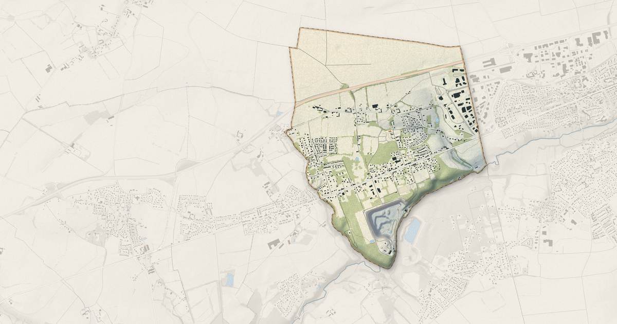 Portrait cartographique de Mouen : relief, eau, forêts, bâti et voies, calculés à partir des données de l'IGN