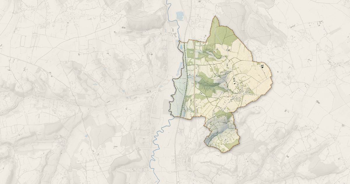 Portrait cartographique de Norolles : relief, eau, forêts, bâti et voies, calculés à partir des données de l'IGN